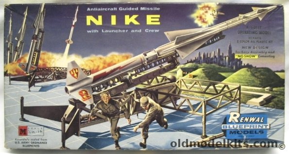 Renwal 1/32 Nike Ajax Anti-Aircraft Guided Missile - MIM-3 With Launcher and Crew, 550 plastic model kit
